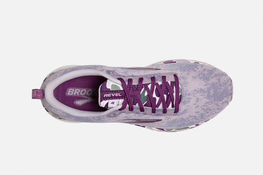 Brooks Running Shoes - Revel 4 Road Womens - Purple/White - YVI-854603